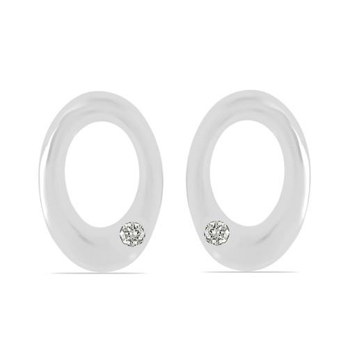 BUY 925 SILVER NATURAL WHITE DIAMOND  DOUBLE CUT GEMSTONE EARRINGS